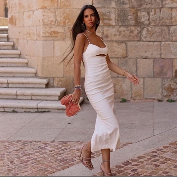 White Linen Zara Dress With Buttons Zara White Linen Button Down Dress With  Depop
